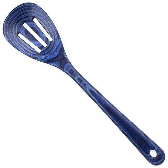 Totally Bamboo Wooden Slotted Spoon - Baltique Blue