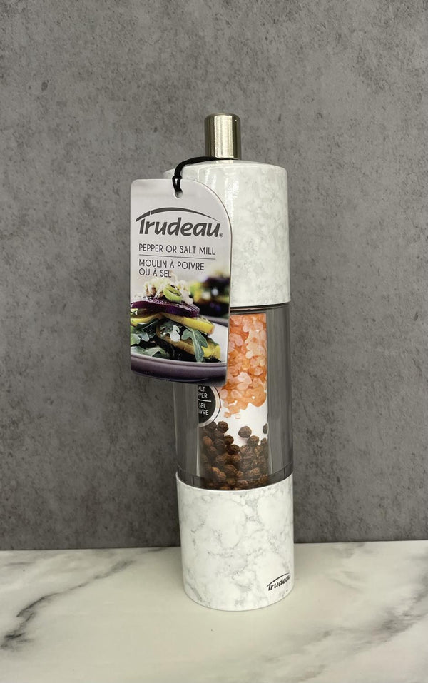 Trudeau Marble Look Adiago 7.5" Pepper Mill