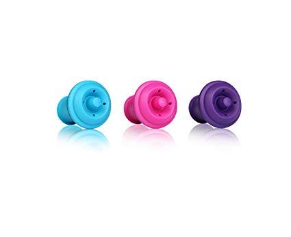Vacuvin Replacement Wine Stoppers Assorted Colors Set/3