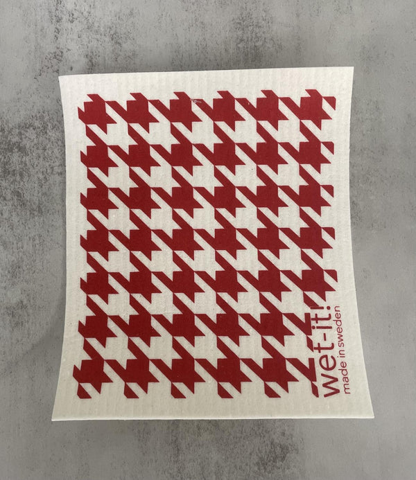 Swedish Treasures Wet-It Cloth - Red Houndstooth
