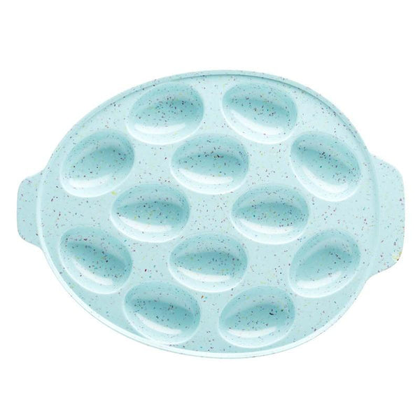 Zak 11in. Plastic Egg Platter Sprinkles - Aqua