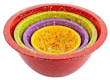 Zak Confetti Mixing Bowl Set Red/Bright Assorted Set/4