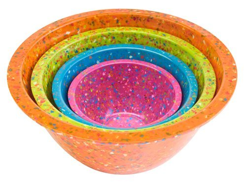 Zak Plastic Mixing Bowls Bright Confetti Set/4