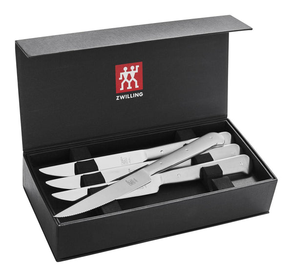 Zwilling 8pc Stainless Steel Portehouse Steak Knife Set in a Black Presentation Box