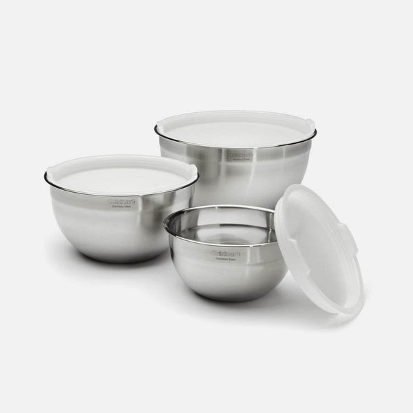 Cuisinart Stainless Steel Bowl Set of 3 with Lids