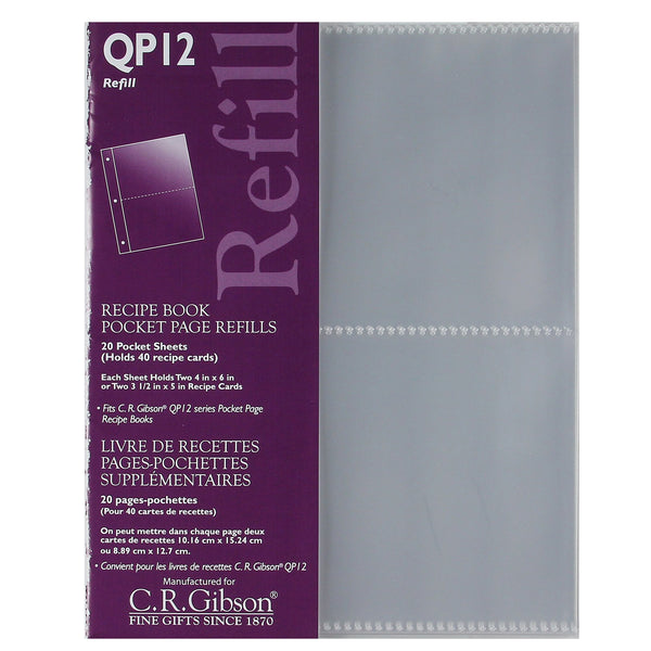 C.R. Gibson Recipe Book Pocket Page Refills